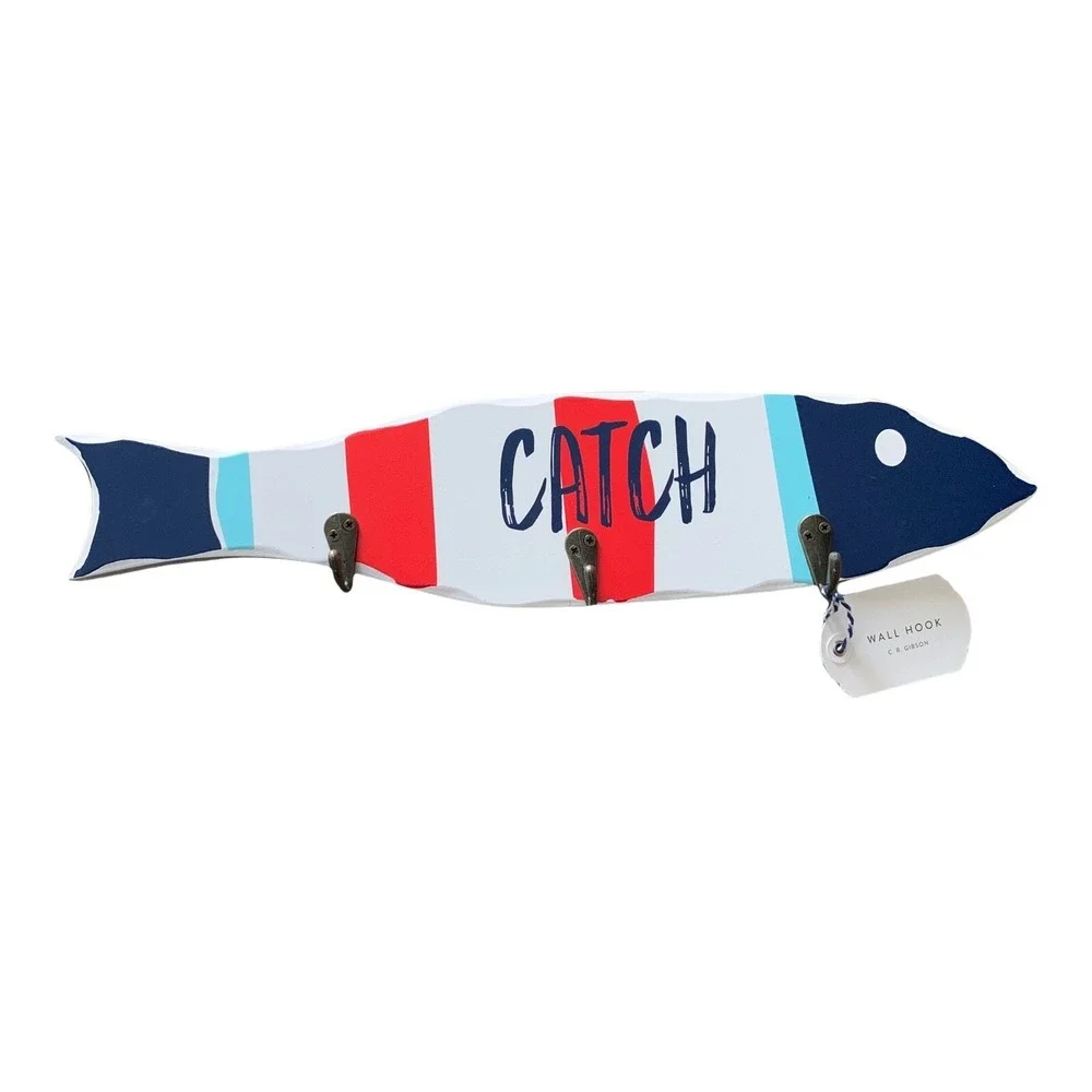 Nautical Decor Fish Hanger Entryway Beach Cottage Coat Hook Key Holder